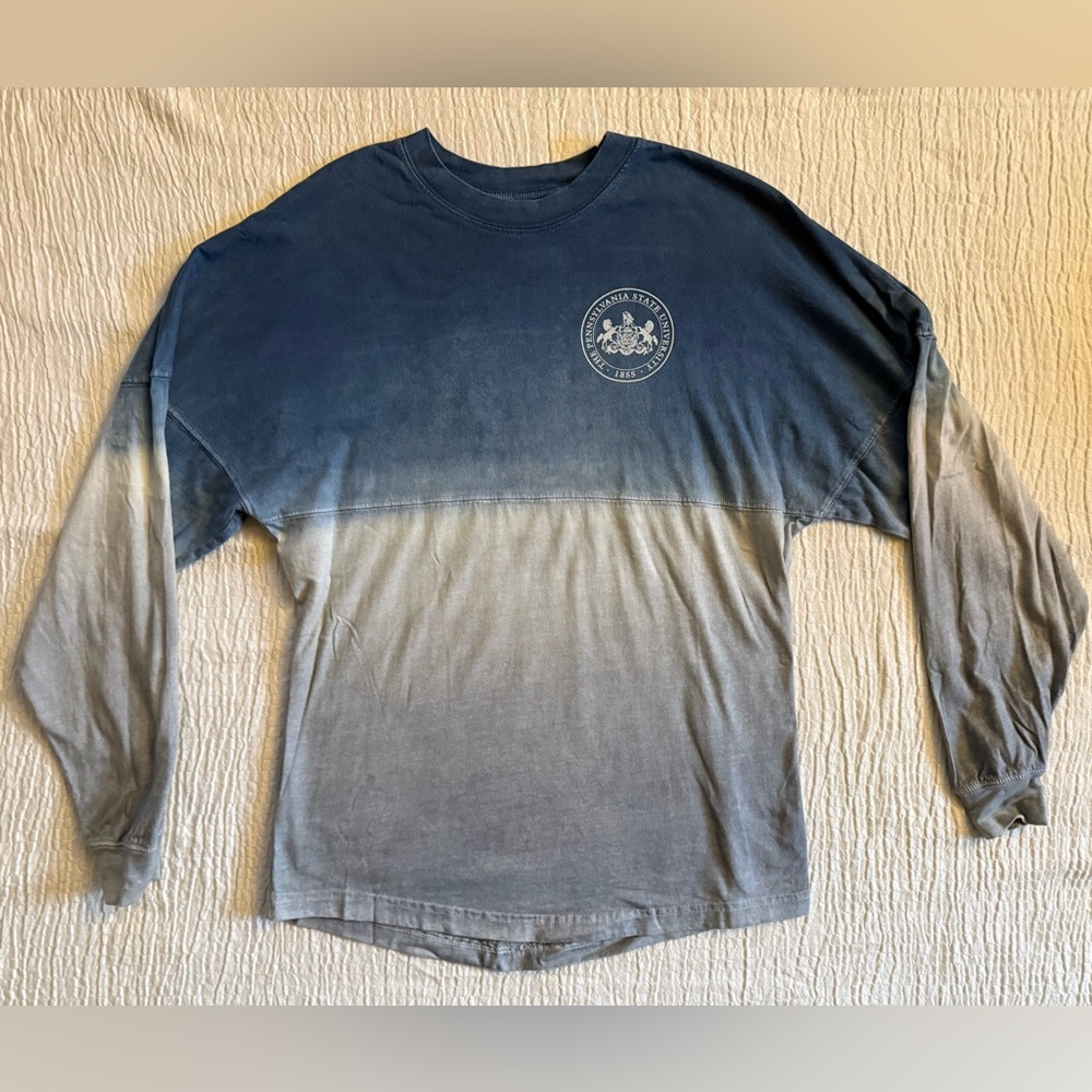 Penn State Ombre Long Sleeve Tee in Blue and Gray